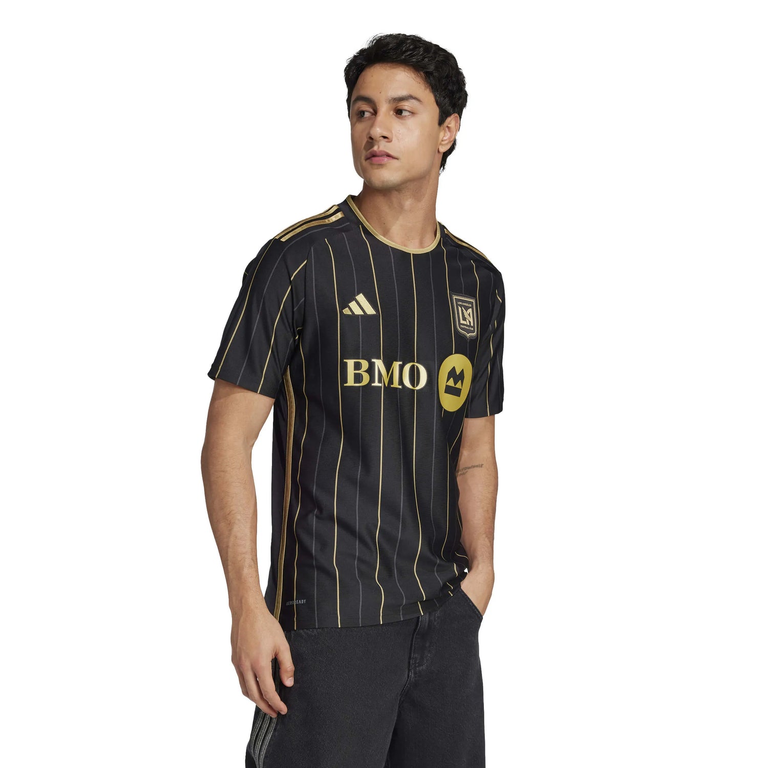 adidas 2025 LAFC Men's Stadium Home Jersey (Model - Side)