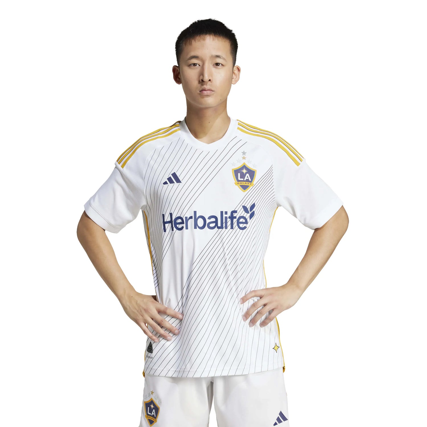 adidas 2025 LA Galaxy Men's Authentic Home Soccer Jersey (Model - Front)