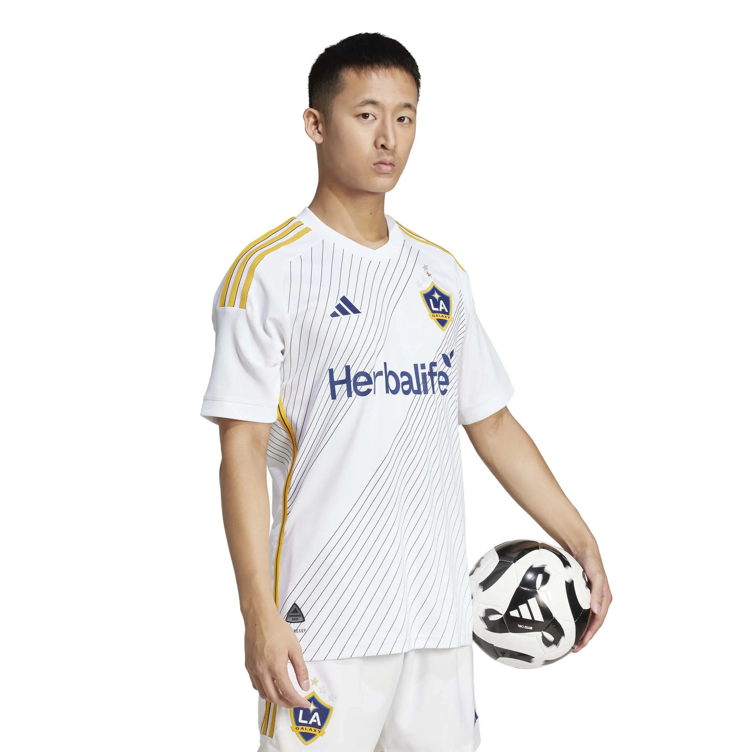 adidas 2025 LA Galaxy Men's Authentic Home Soccer Jersey (Model - Side)