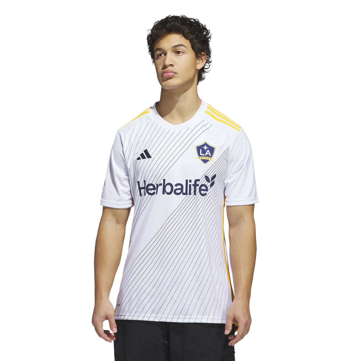 adidas 2025 LA Galaxy Men's Stadium Home Jersey (Model - Front)