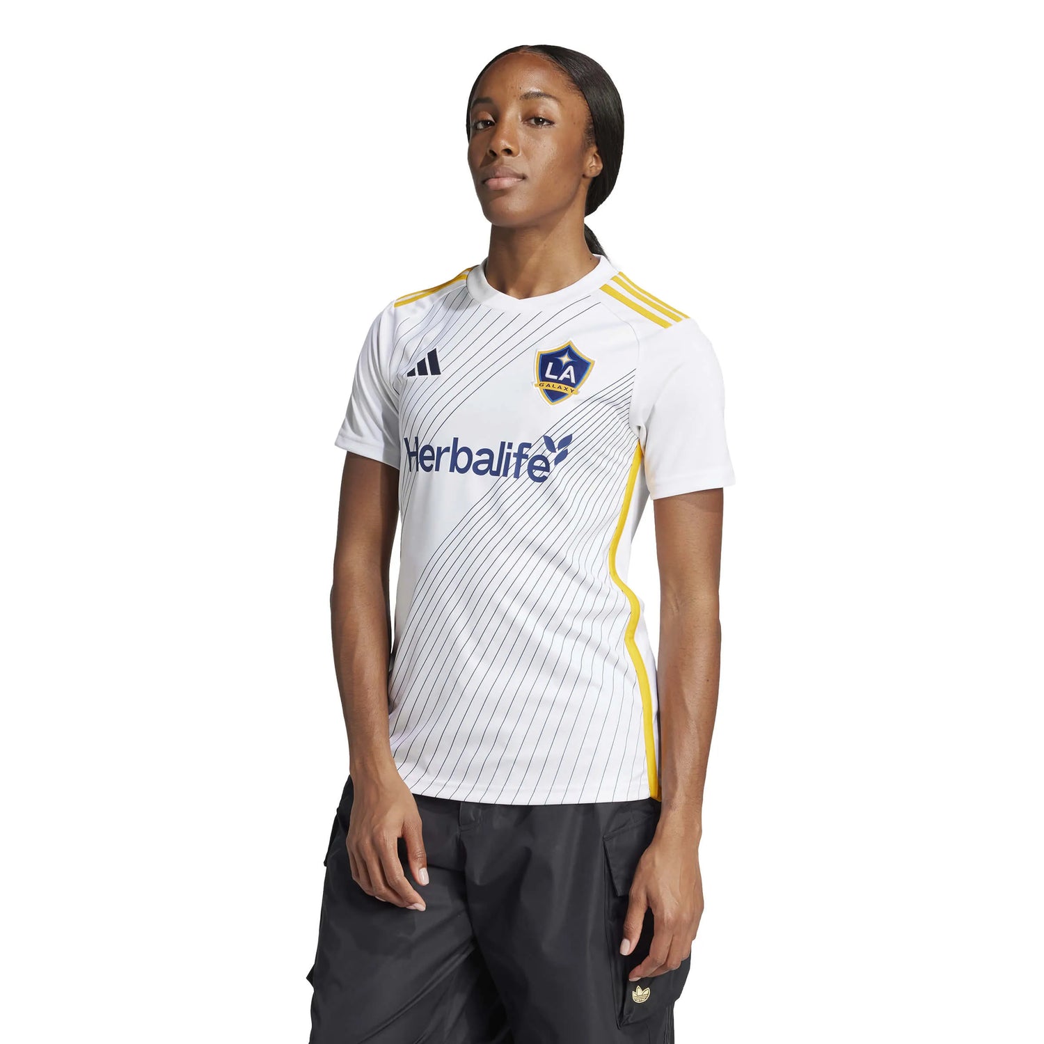 adidas 2025 LA Galaxy Women's Stadium Home Jersey (Model - Front)