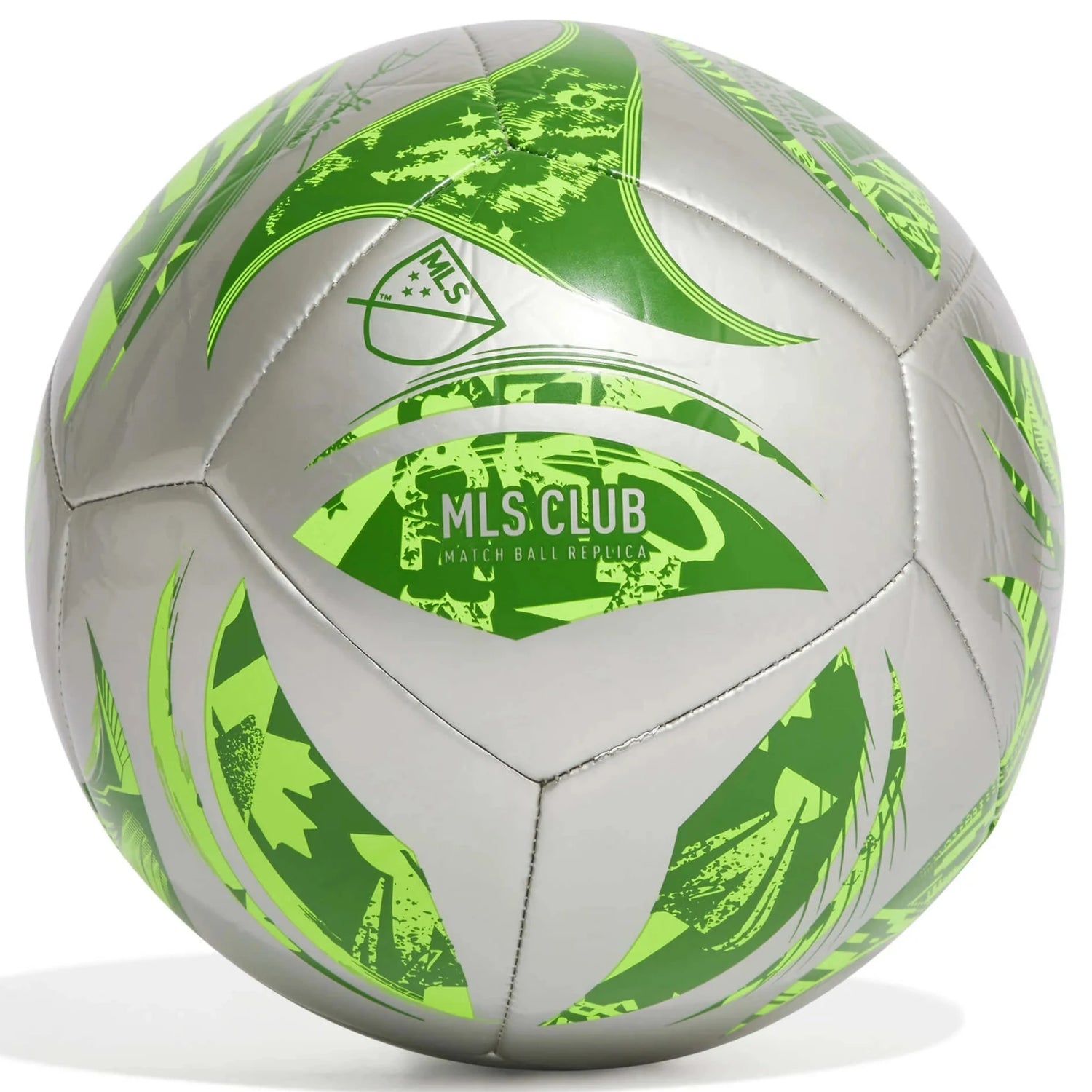 adidas 2025 MLS Club Ball Silver Metallic - Green (Front)