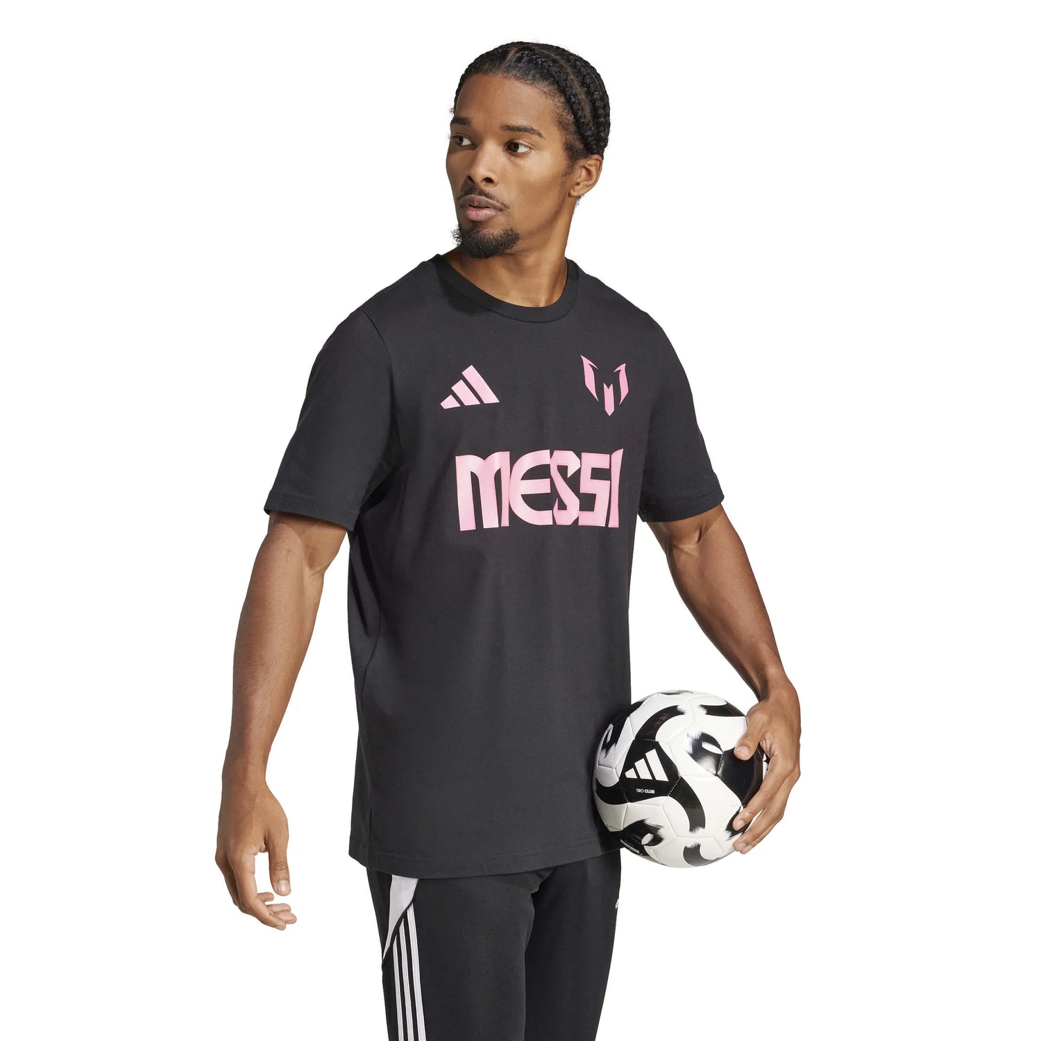 adidas 2025 Messi Men's Name and Number Tee (Model - Side)