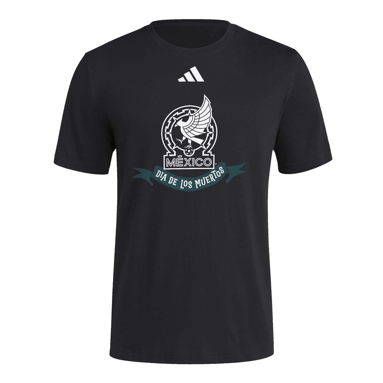 adidas 2025 Mexico Men's Dia De Los Muertos Fresh Tee Black (Front)