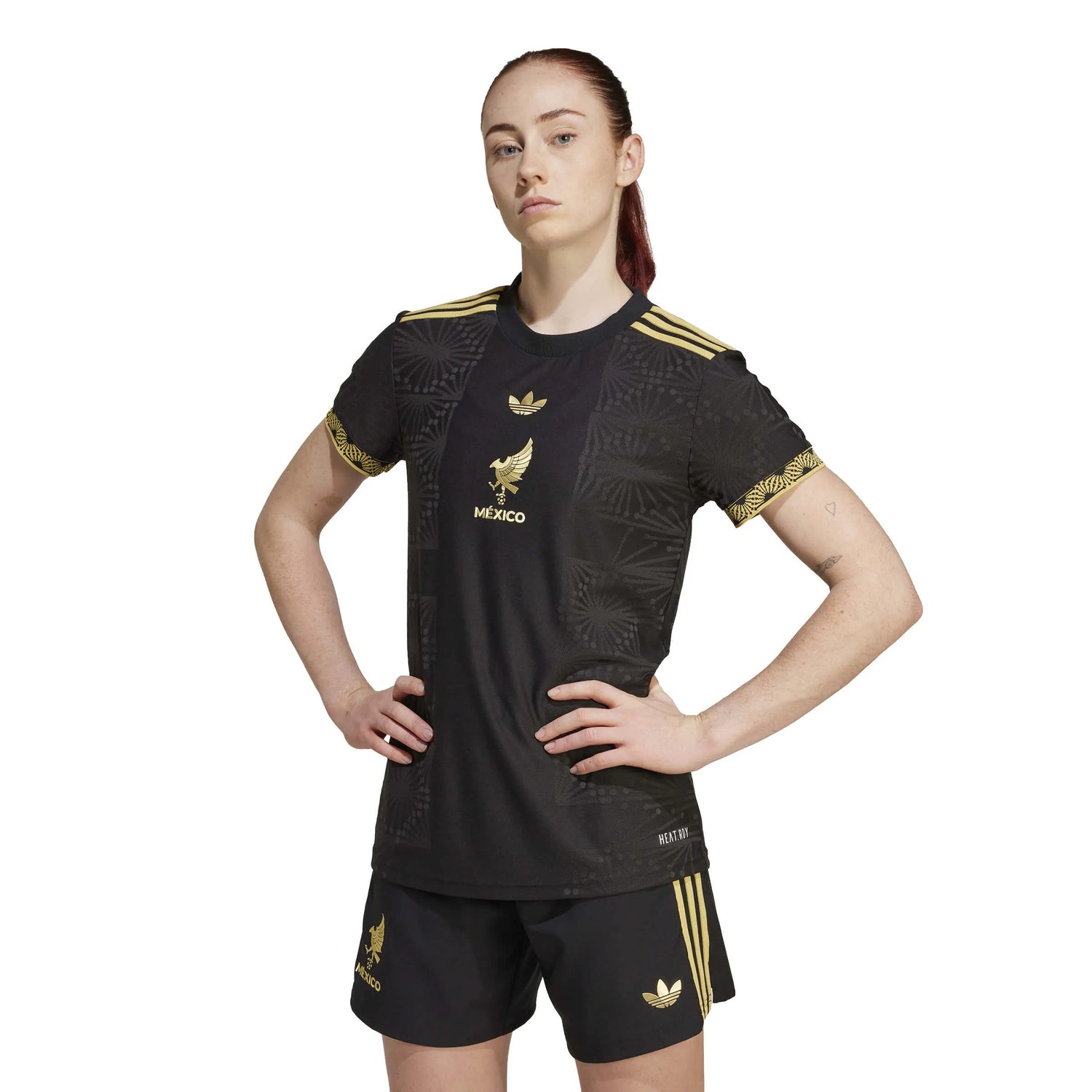 adidas 2025 Mexico Women's De Oro Authentic Soccer Jersey (Model - Front)