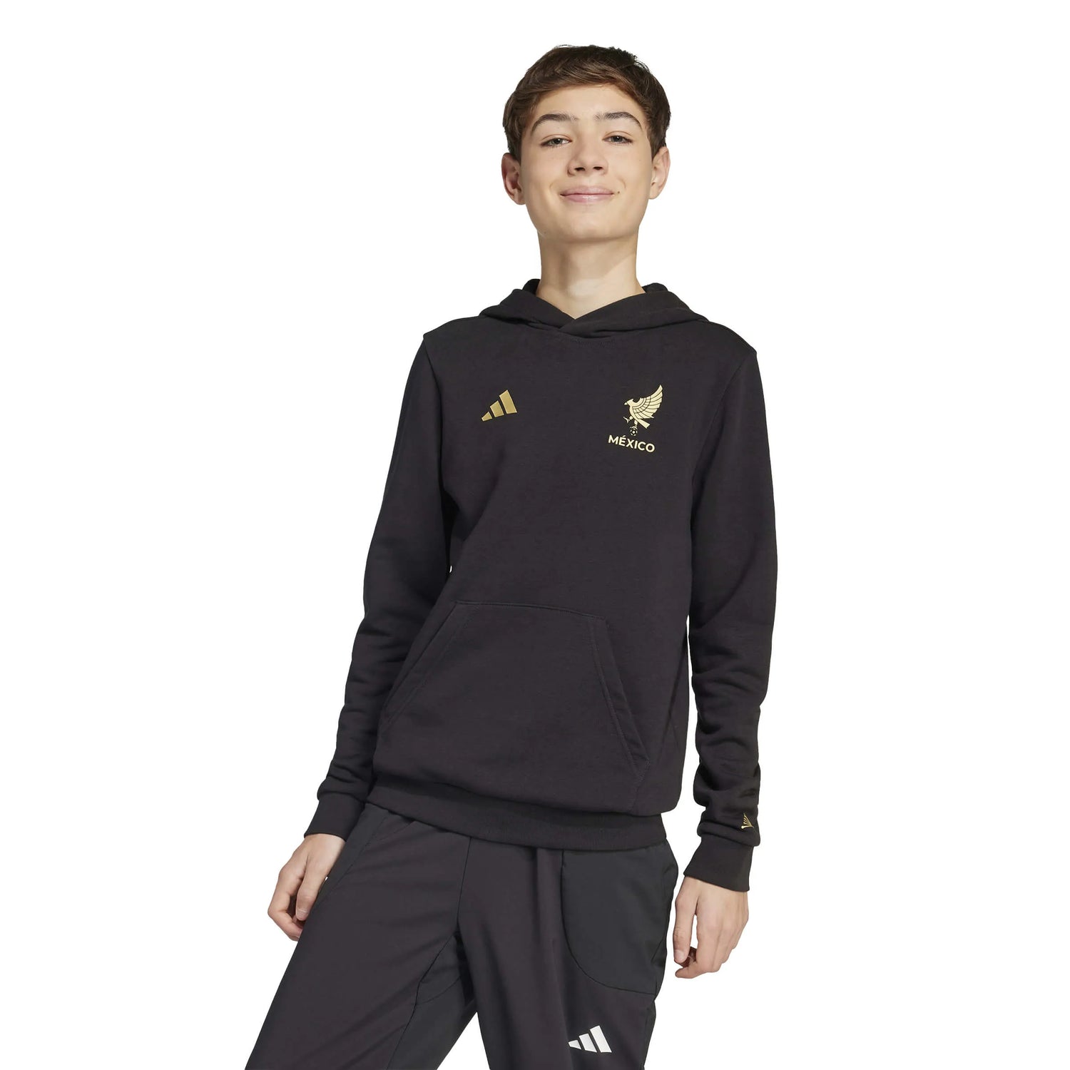 adidas 2025 Mexico Youth DNA Hoodie (Model - Front)