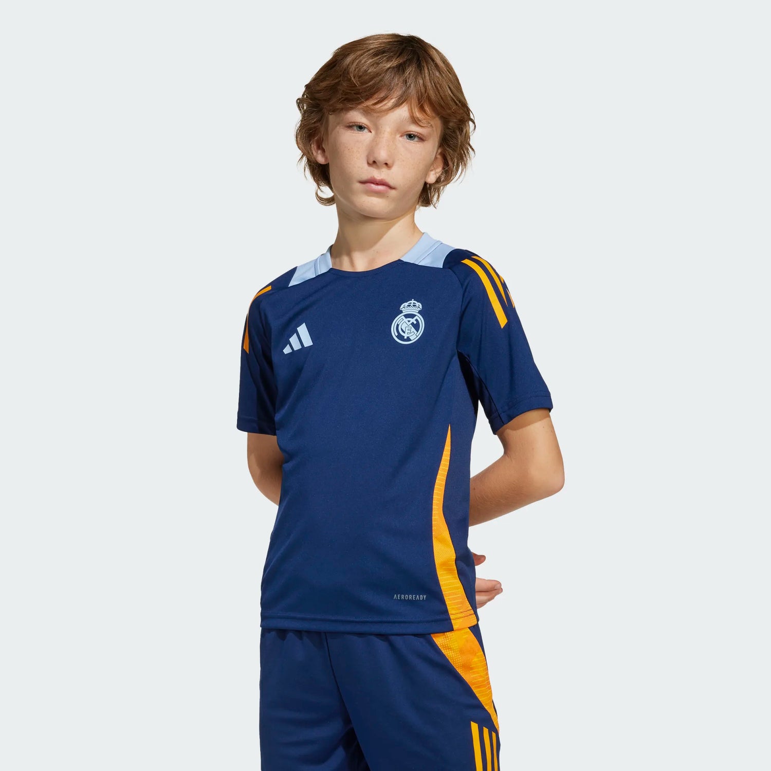 adidas 2025 Real Madrid Youth Training Jersey (Model - Front)