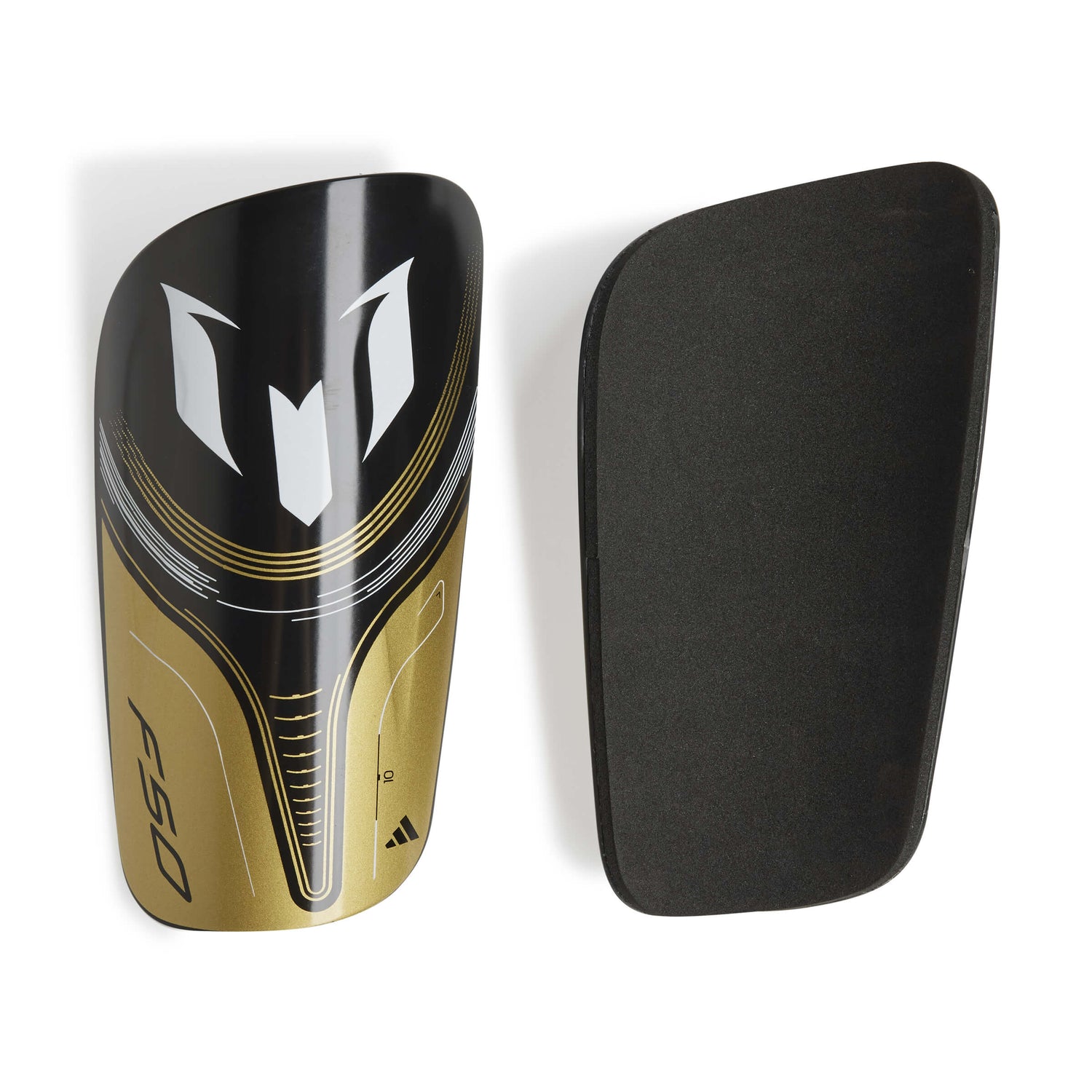 adidas Messi Club Shin Guards Core Black / Gold Metallic / White (Set)