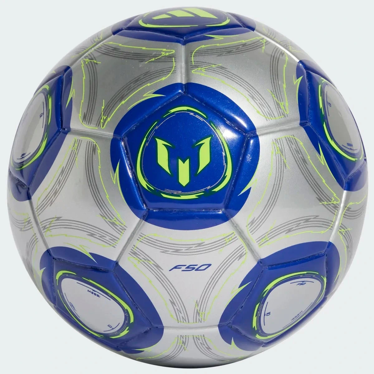 adidas Messi F50 Mini Ball Silver Metallic / Lucid Blue / Solar Yellow (Back)