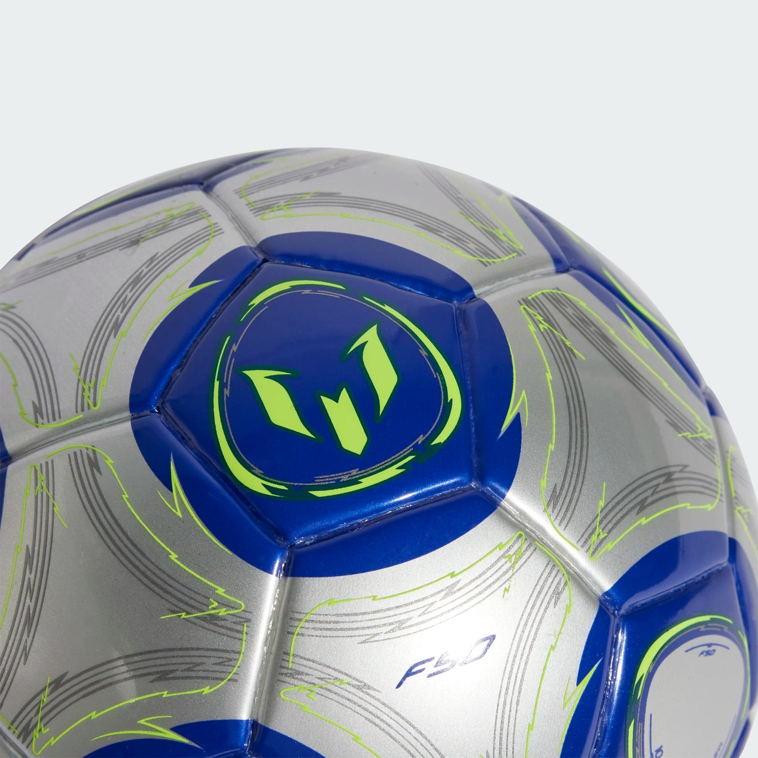 adidas Messi F50 Mini Ball Silver Metallic / Lucid Blue / Solar Yellow (Detail 2)