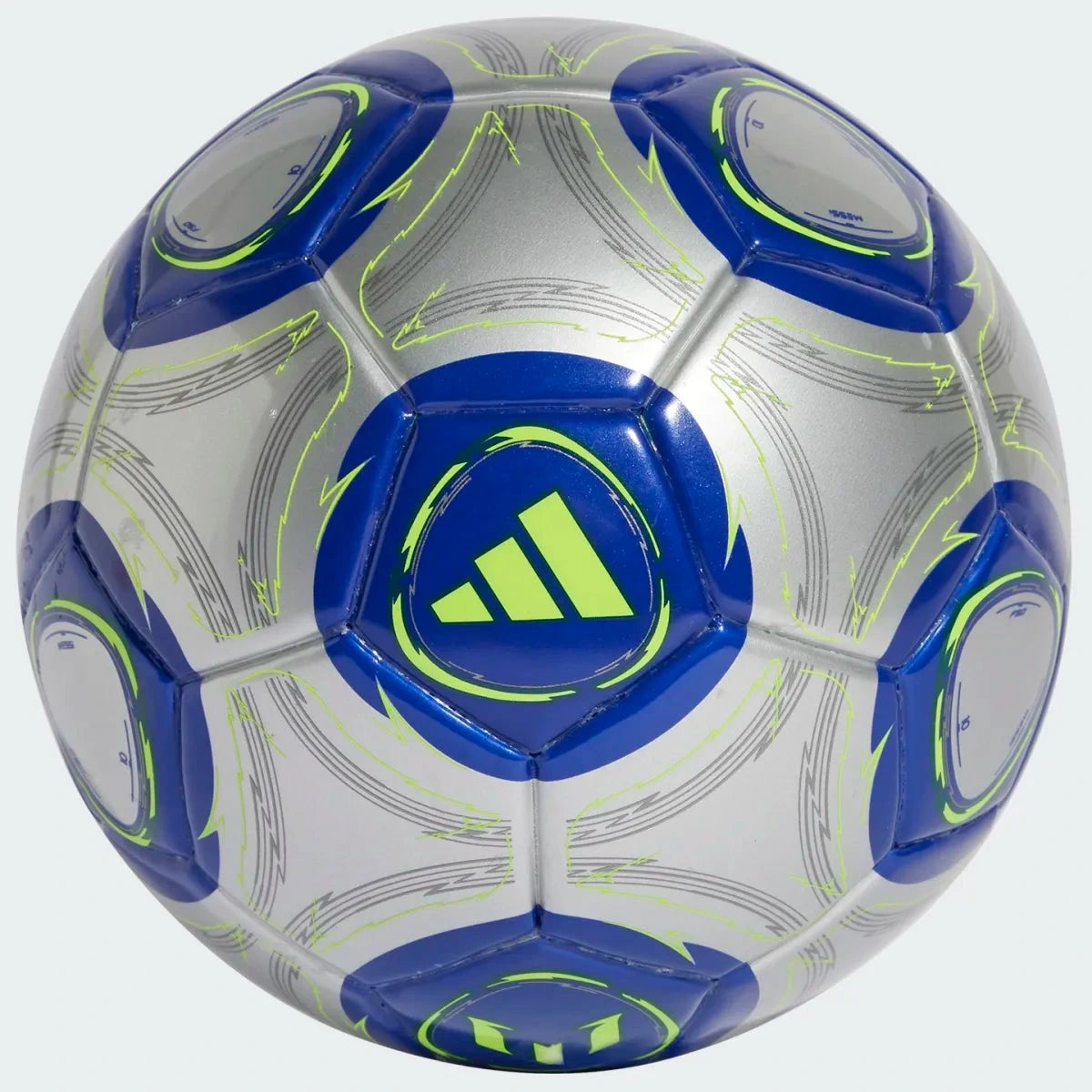 adidas Messi F50 Mini Ball Silver Metallic / Lucid Blue / Solar Yellow (Front)