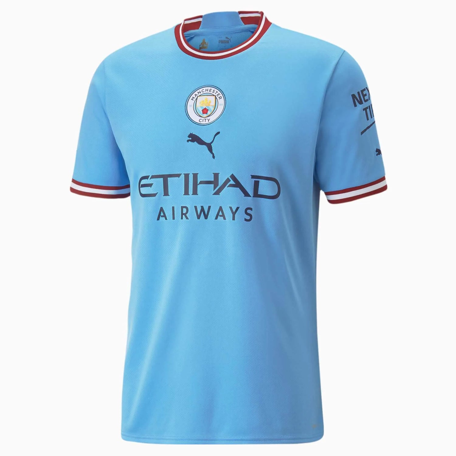 Puma 2022-23 Manchester City Home Jersey - Light Blue-Intense Red (Front)