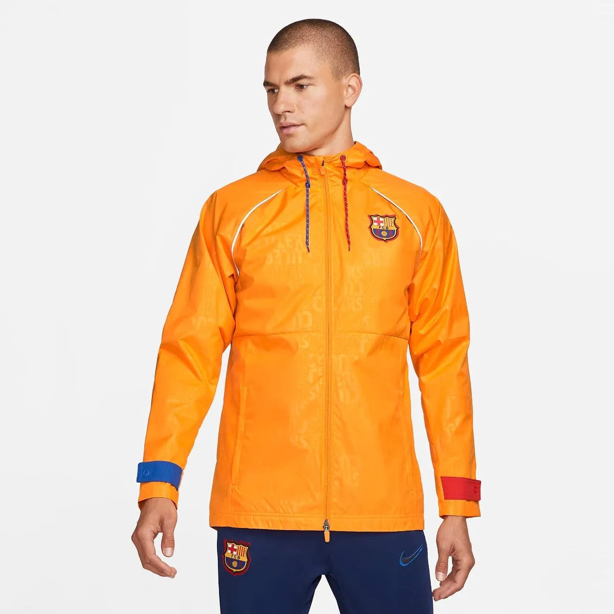 Nike 2022 Barcelona NK AWF Jacket - Vivid Orange (Model - Front)