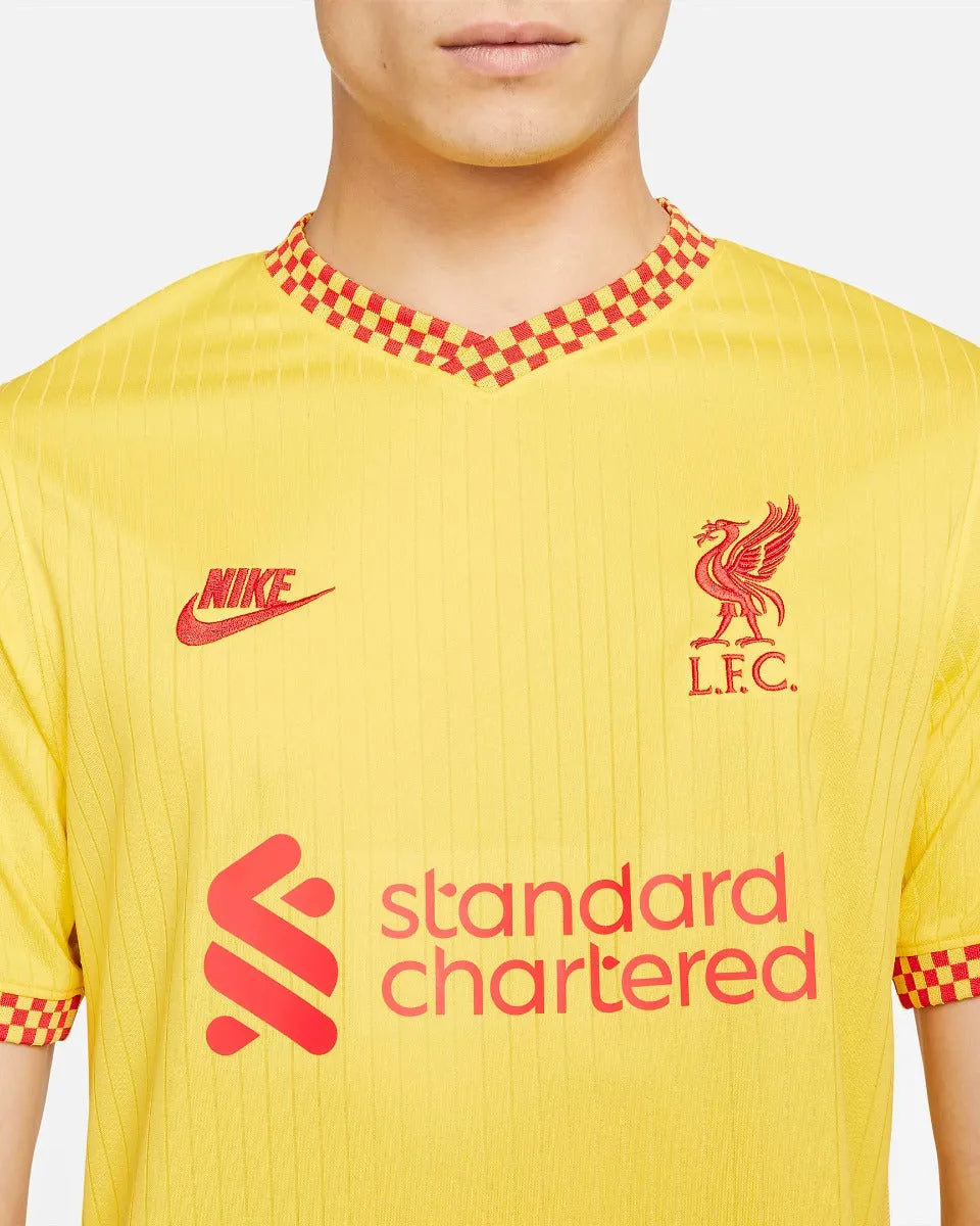 Nike 2021-22 Liverpool Third Jersey - Yellow (Detail 1)