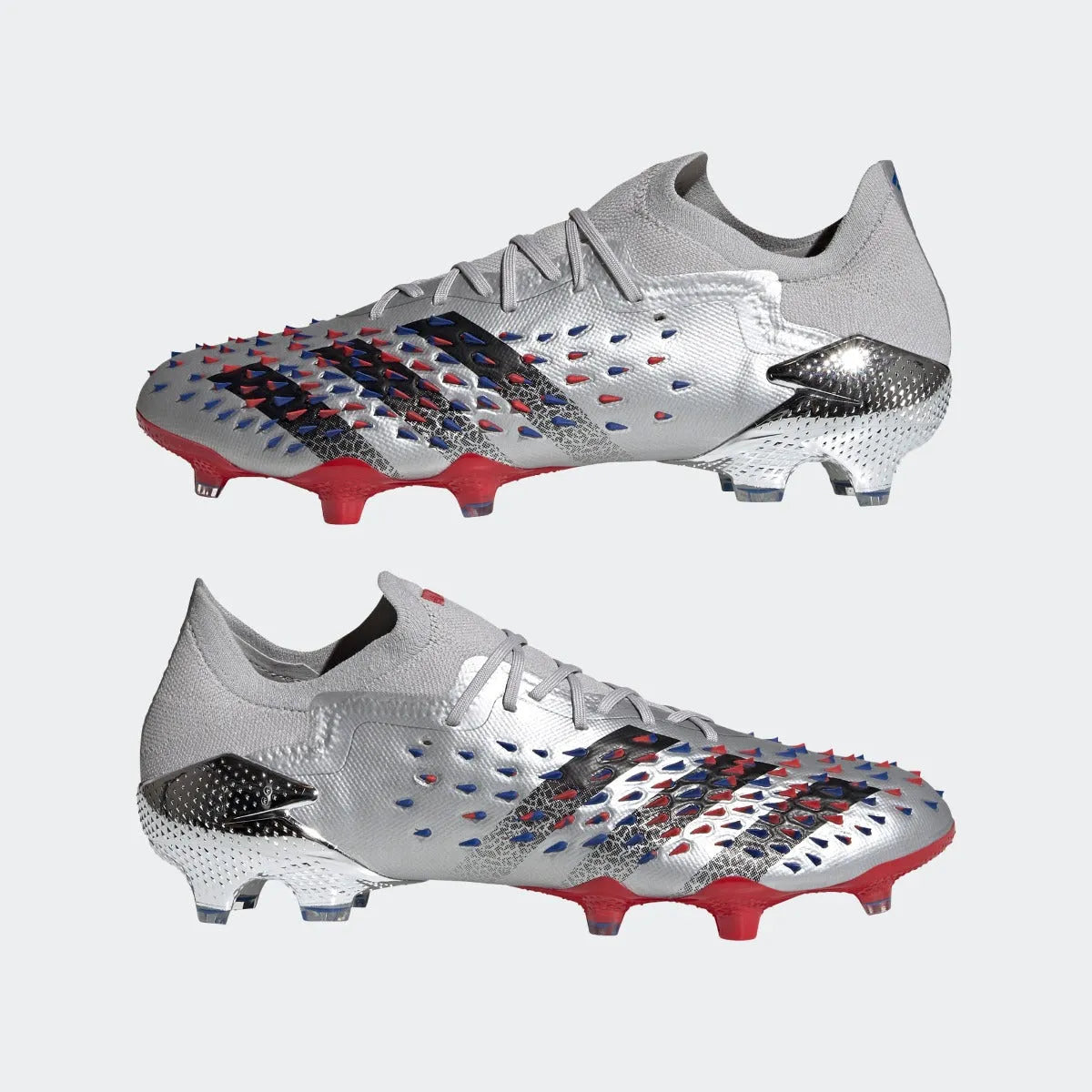 Adidas Predator Freak .1 Low FG - Silver Metallic-Red-Royal (Pair)