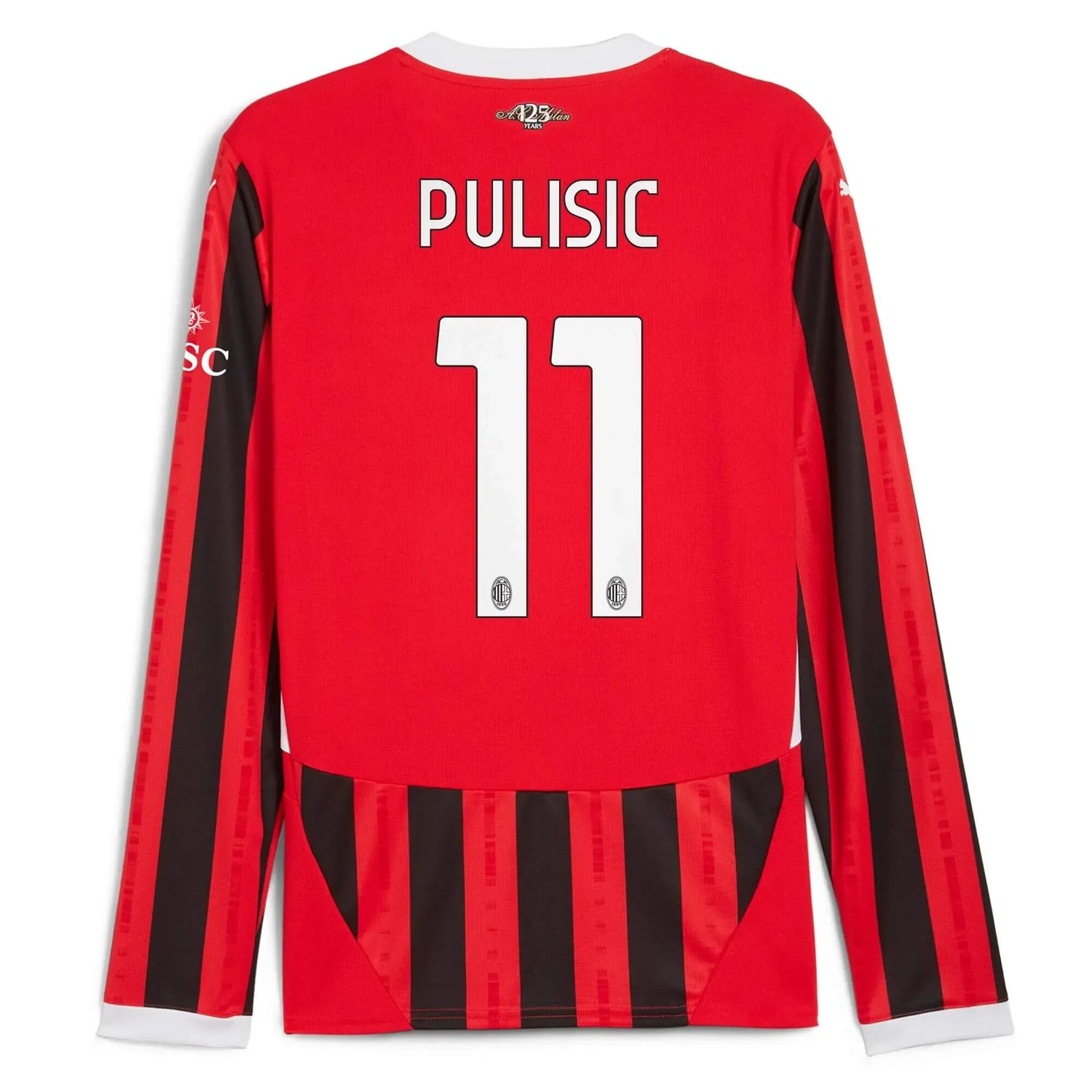 Puma 2024-25 AC Milan Men's Stadium Home Long-Sleeve Jersey