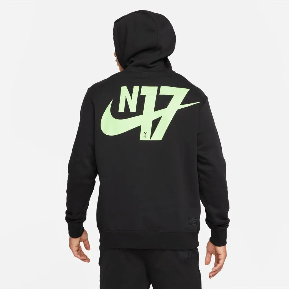 Nike 2021-22 Tottenham NSW Pullover Club Hoodie - Black (Model - Back)