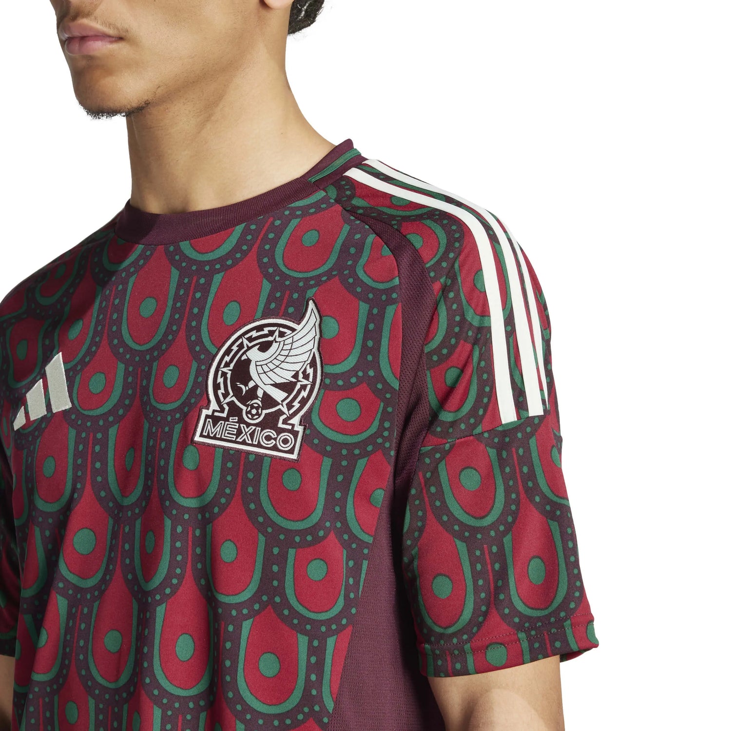 adidas 2024-25 Mexico Men's Stadium Home Jersey (Detail 1)