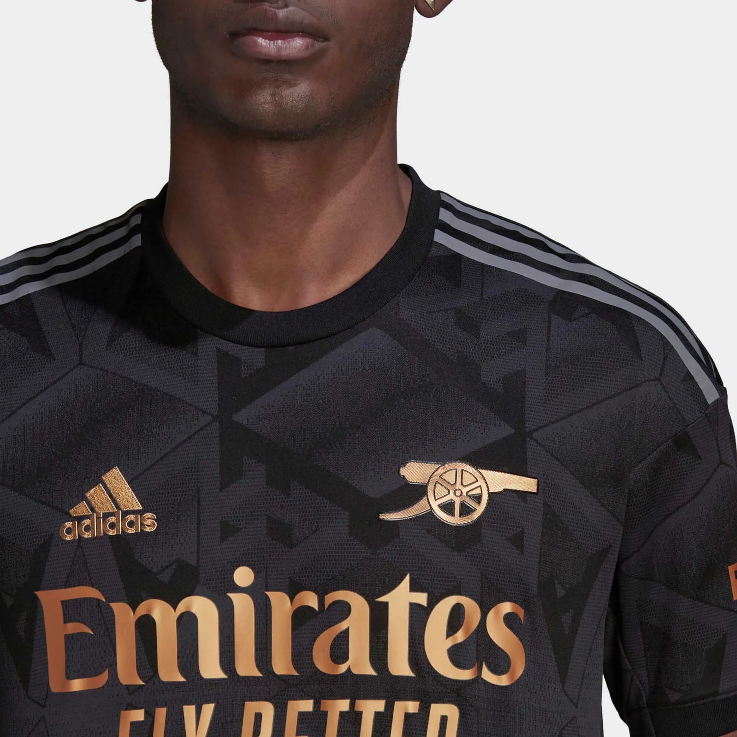 adidas 22-23 Arsenal Authentic Away Jersey - Black (Detail 1)