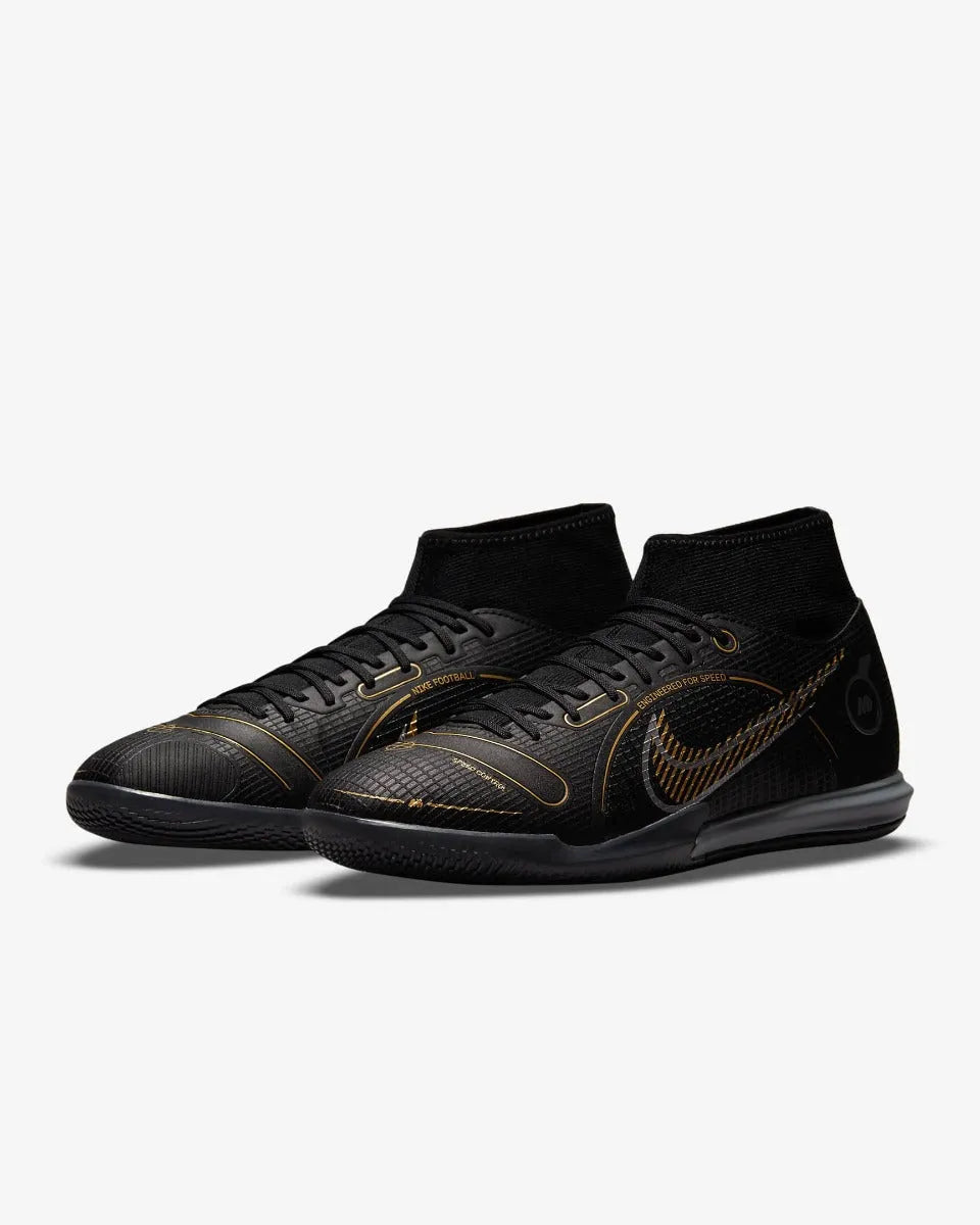 Nike Superfly 8 Academy IC  - Black-Gold (Pair - Diagonal)