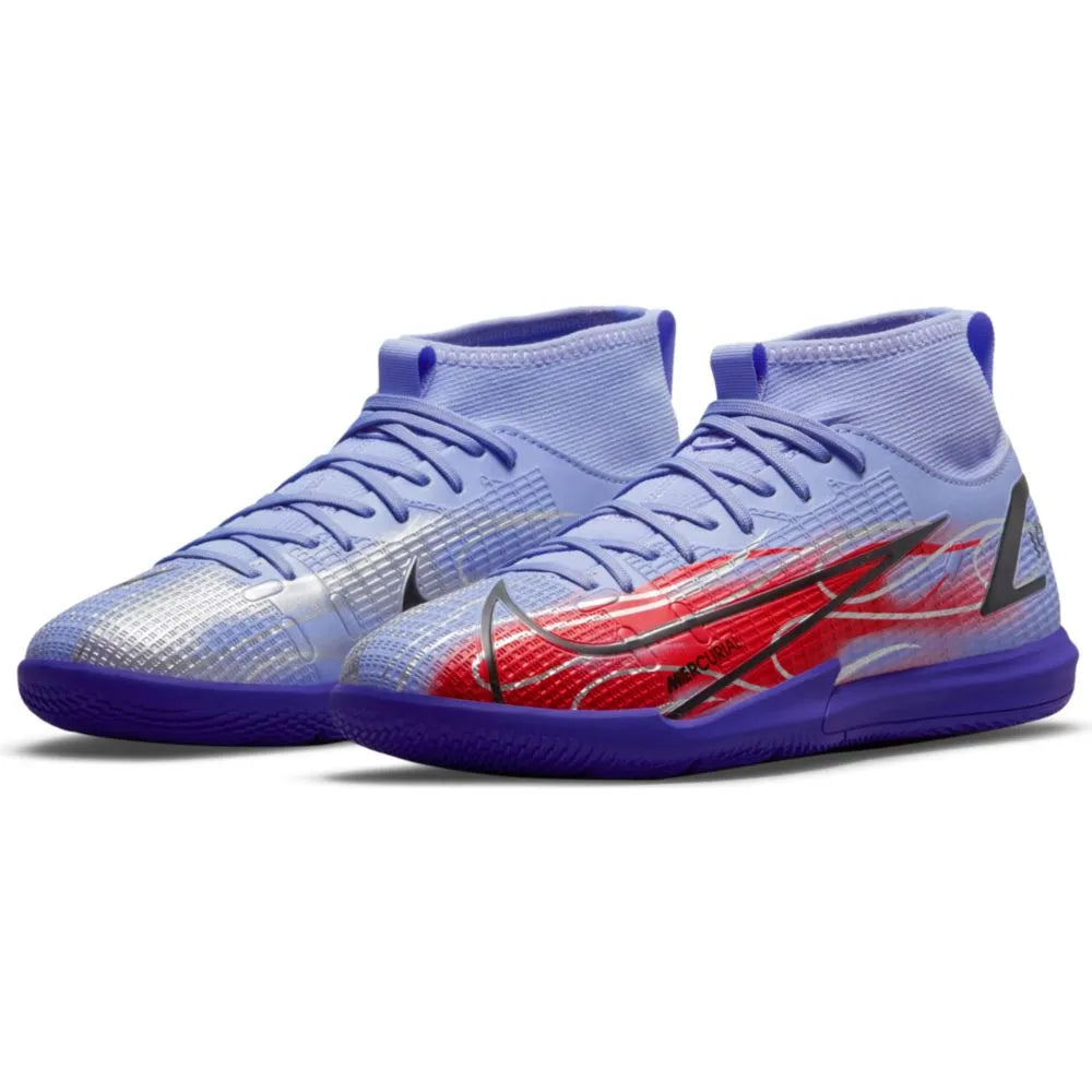 Nike JR Superfly 8 Academy KM IC - Light Thistle-Bright Crimson (Pair - Diagonal)