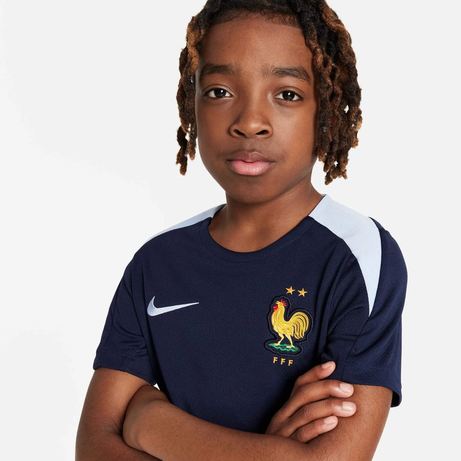 Nike 2024-25 France Youth DF Strike SS Top (Detail 1)