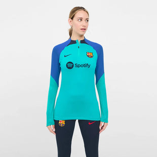 Nike 2022-23 FC Barcelona Women's Strike Drill Top - Aqua-Signal Blue (Model - Front)