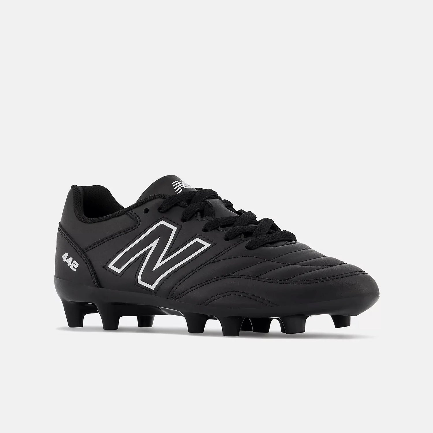 New Balance JR 442 V2 Academy FG Wide - Black-White (Diagonal)