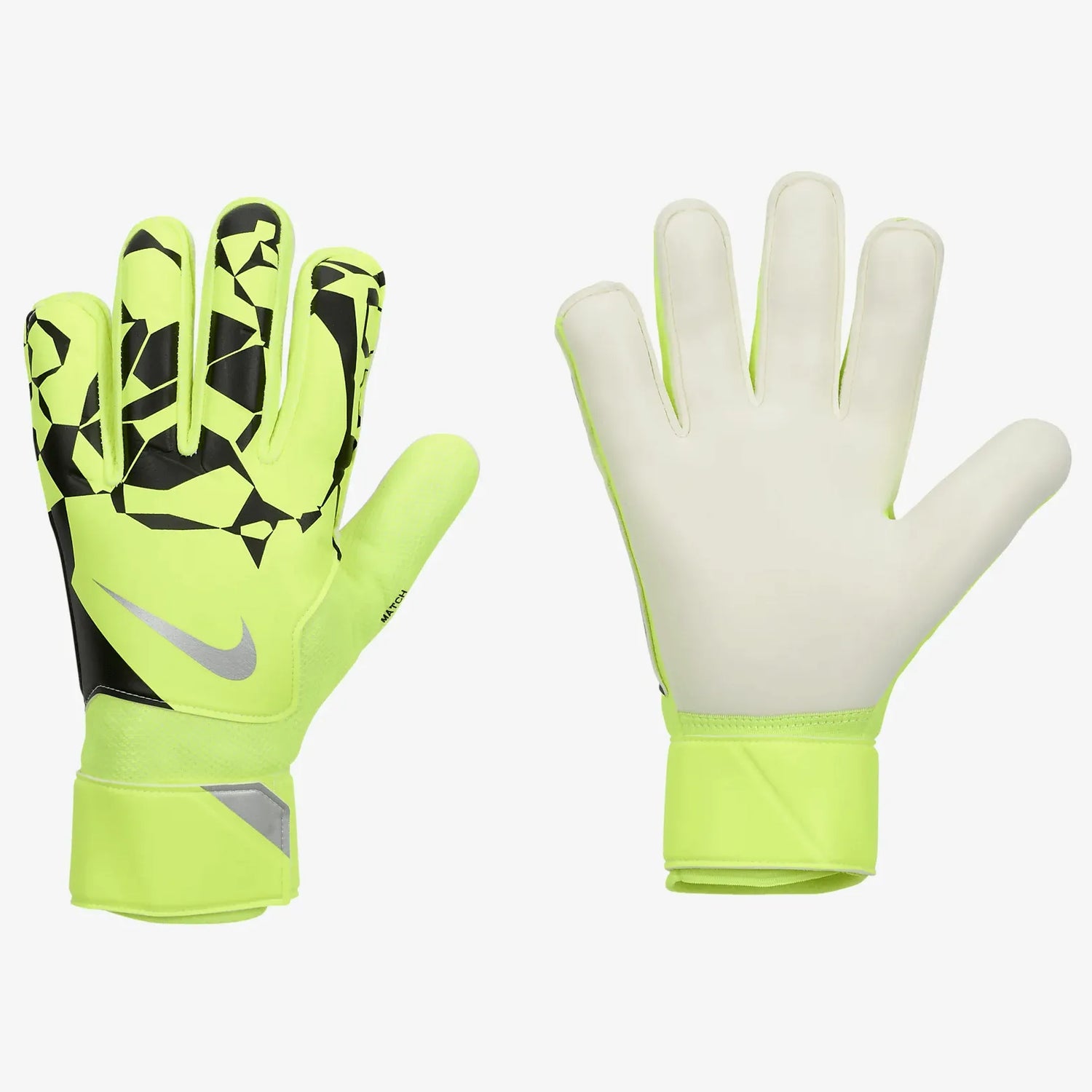 Nike Match Goalkeeper Gloves Volt-Black-Metallic Silver (Pair)