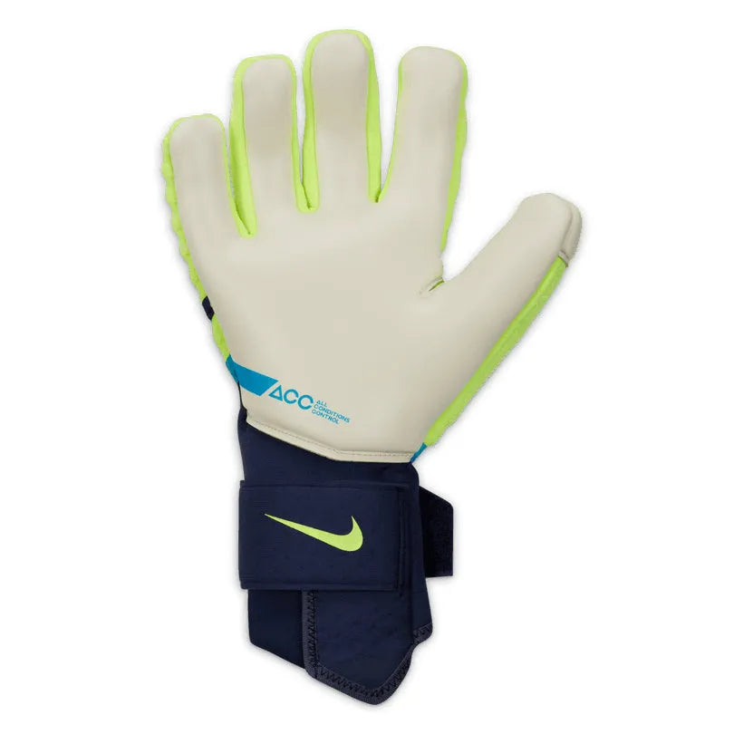 Nike Phantom Elite Goalkeeper Gloves - Volt-White-Blue (Single - Inner)