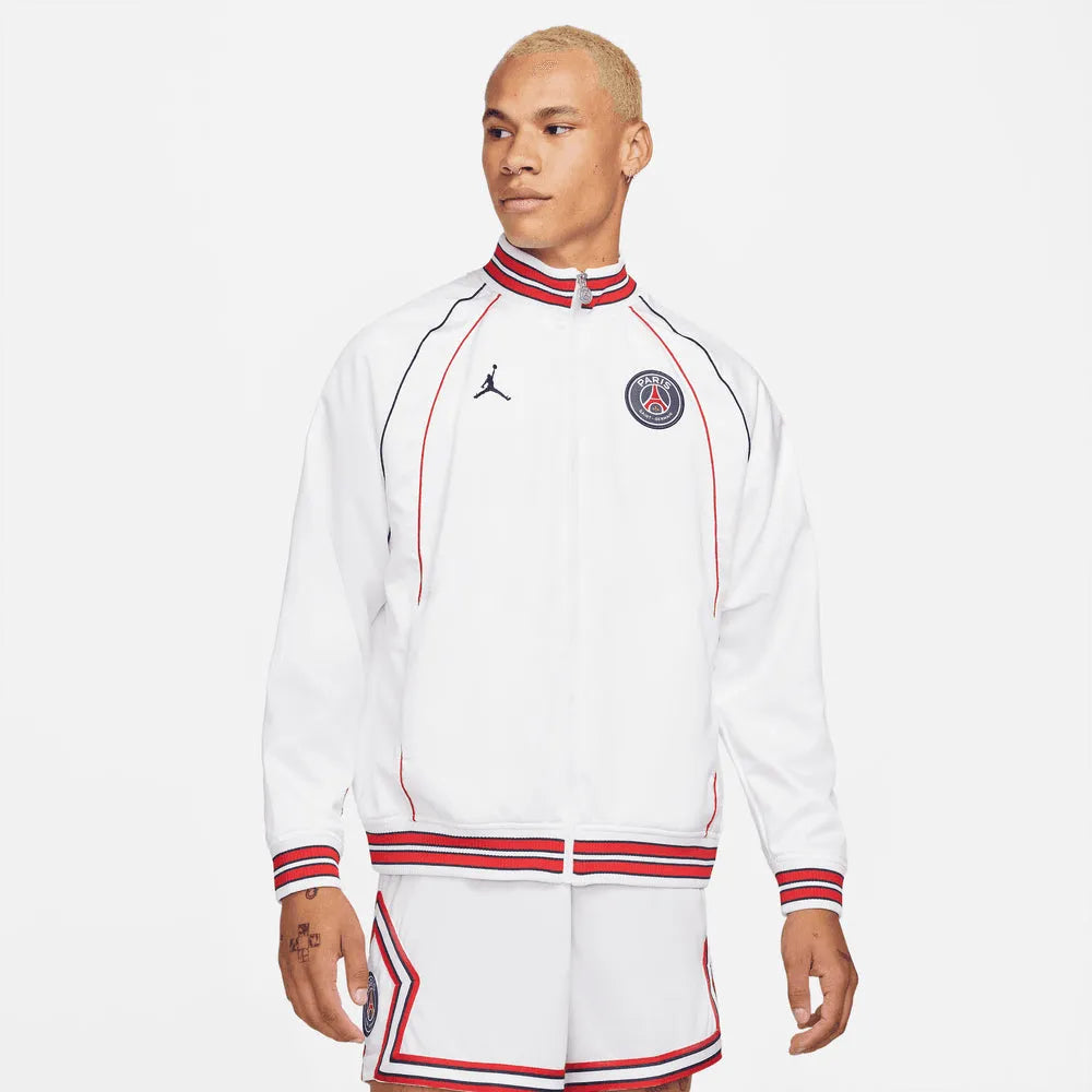 Jordan 2022 PSG Club Anthem Jacket - White (Model - Front)