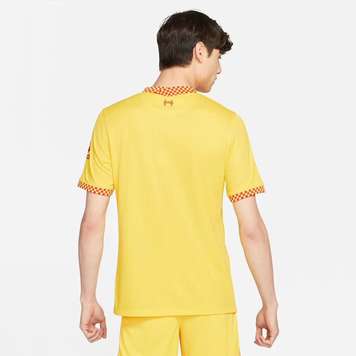 Nike 2021-22 Liverpool Third Jersey - Yellow (Model - Back)