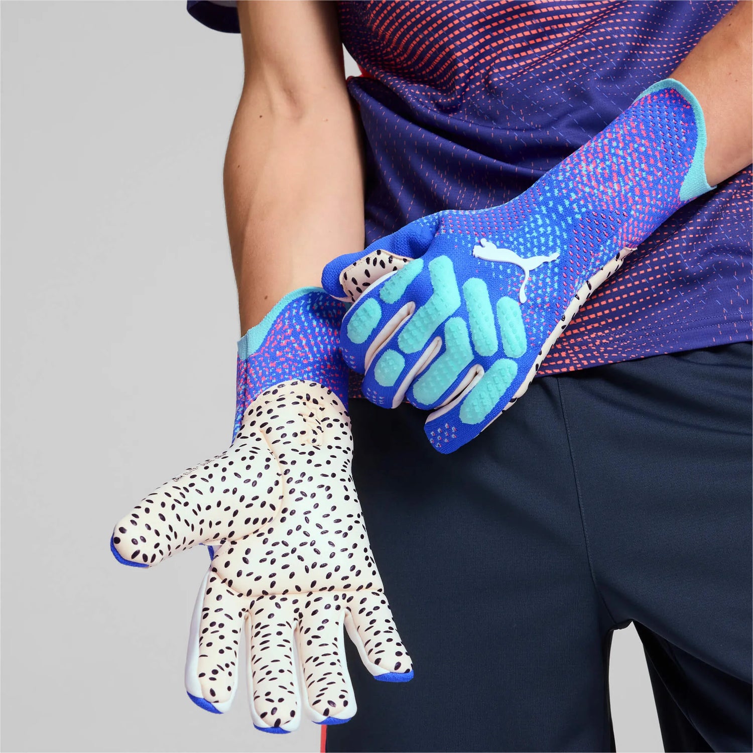 Puma Future Ultimate NC Goalkeeper Gloves Bluemazing-Sunset Glow-Electric Peppermint (Model 2)