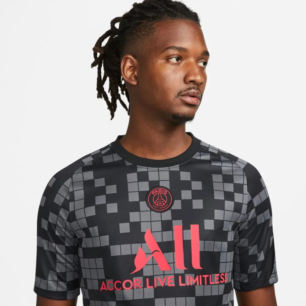 Nike 2021-22 PSG Pre-Match Jersey - Black-Grey (Detail 1)