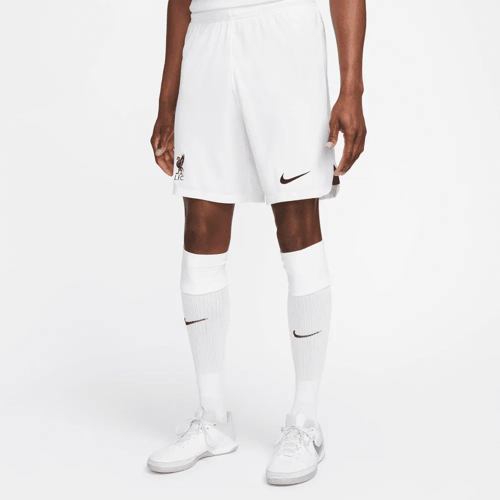 Nike 2022-23 Liverpool Stadium Away Shorts - White (Model - Front)