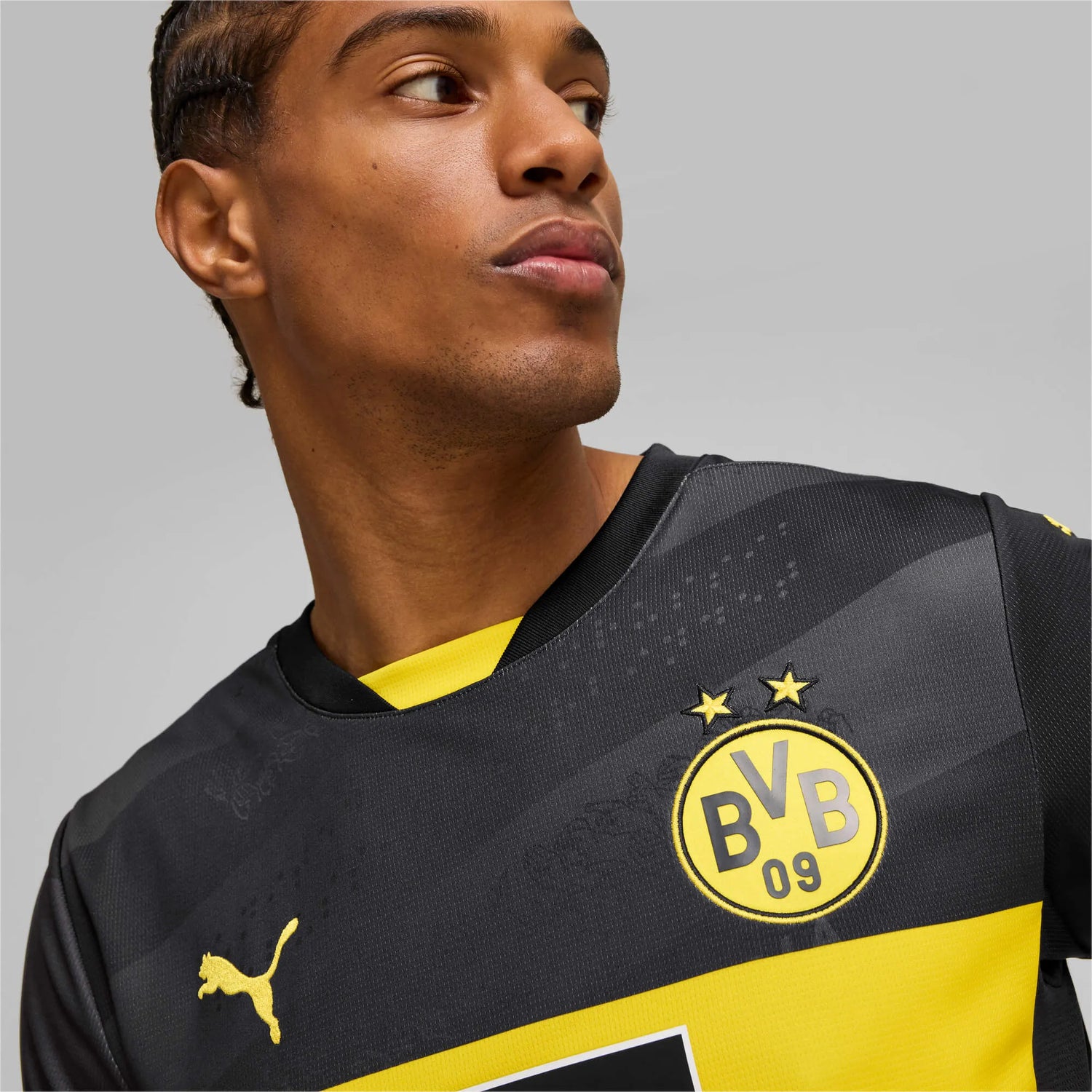 Puma 2024-25 Borussia Dortmund Men's Stadium Away Jersey (Detail 1)