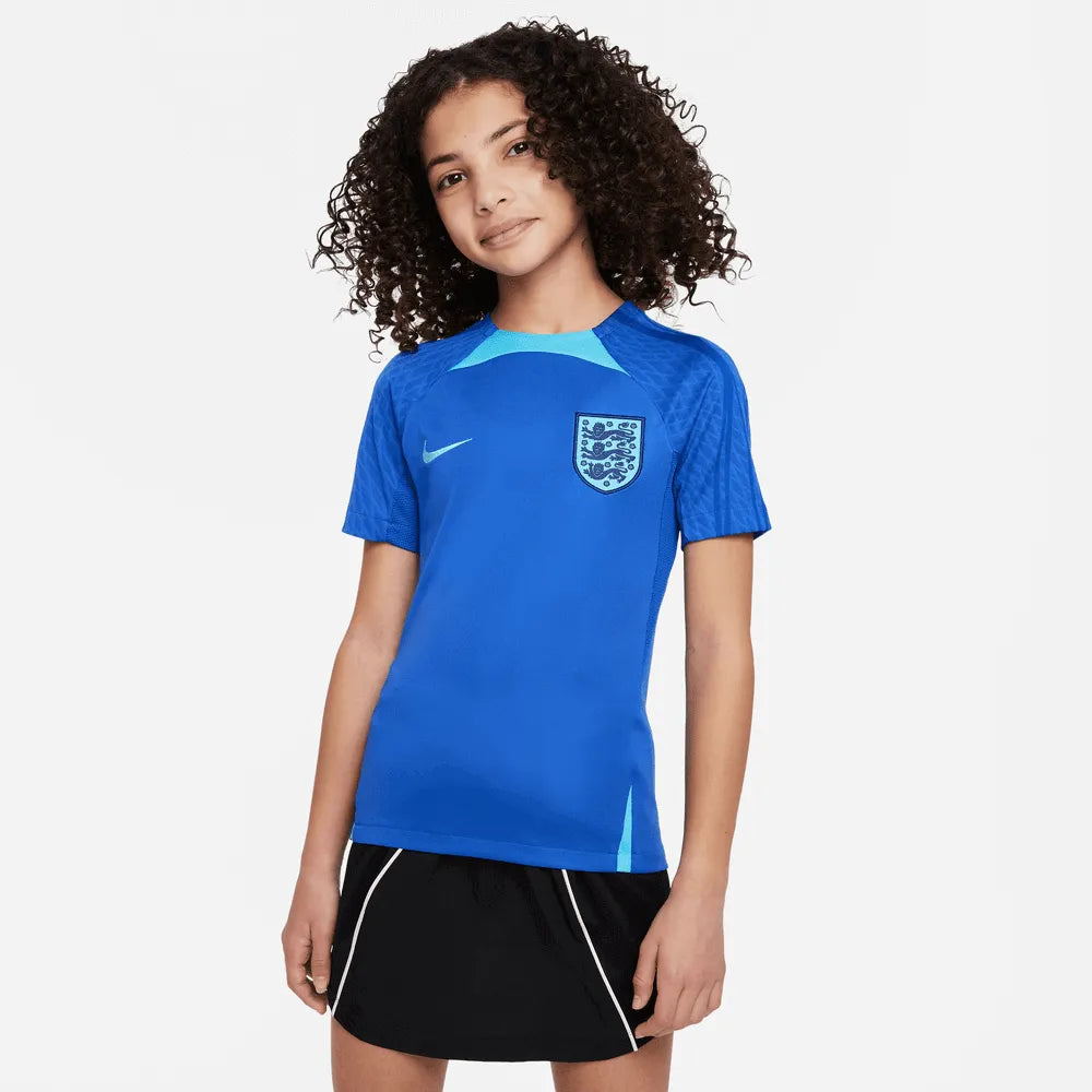 Nike 2022-23 England Youth DF Strike Top Game Royal-Blue Flury (Model - Front)