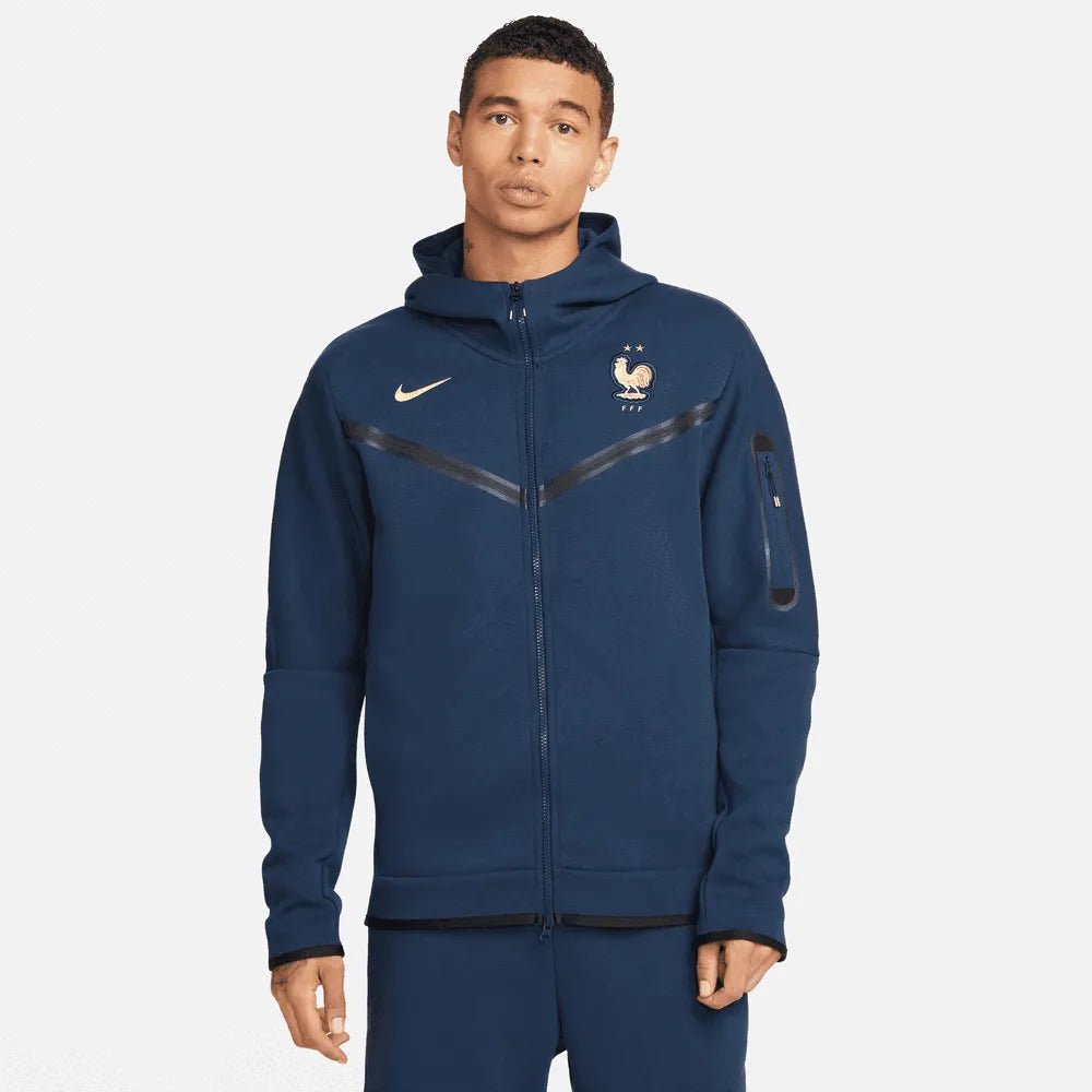 Nike 2022-23 France Full-Zip Tech Fleece Hoodie (Model - Front)