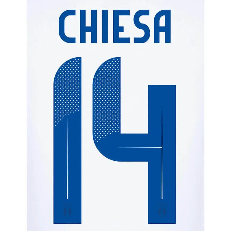 Italy 2024 25 Away Chiesa #14 Jersey Name Set (Back)