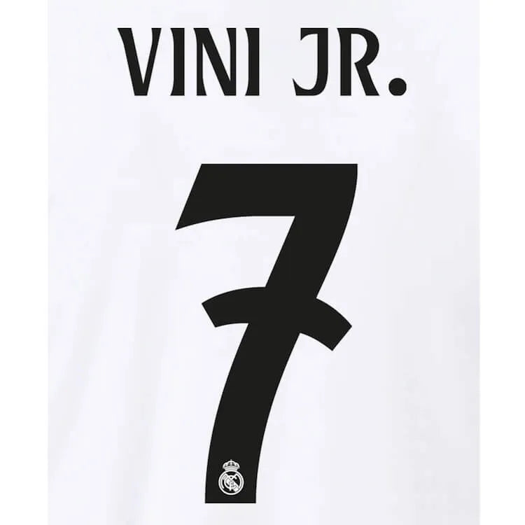 Real Madrid 2024/25 Home Vini JR #7 Youth Jersey Name Set (Back)