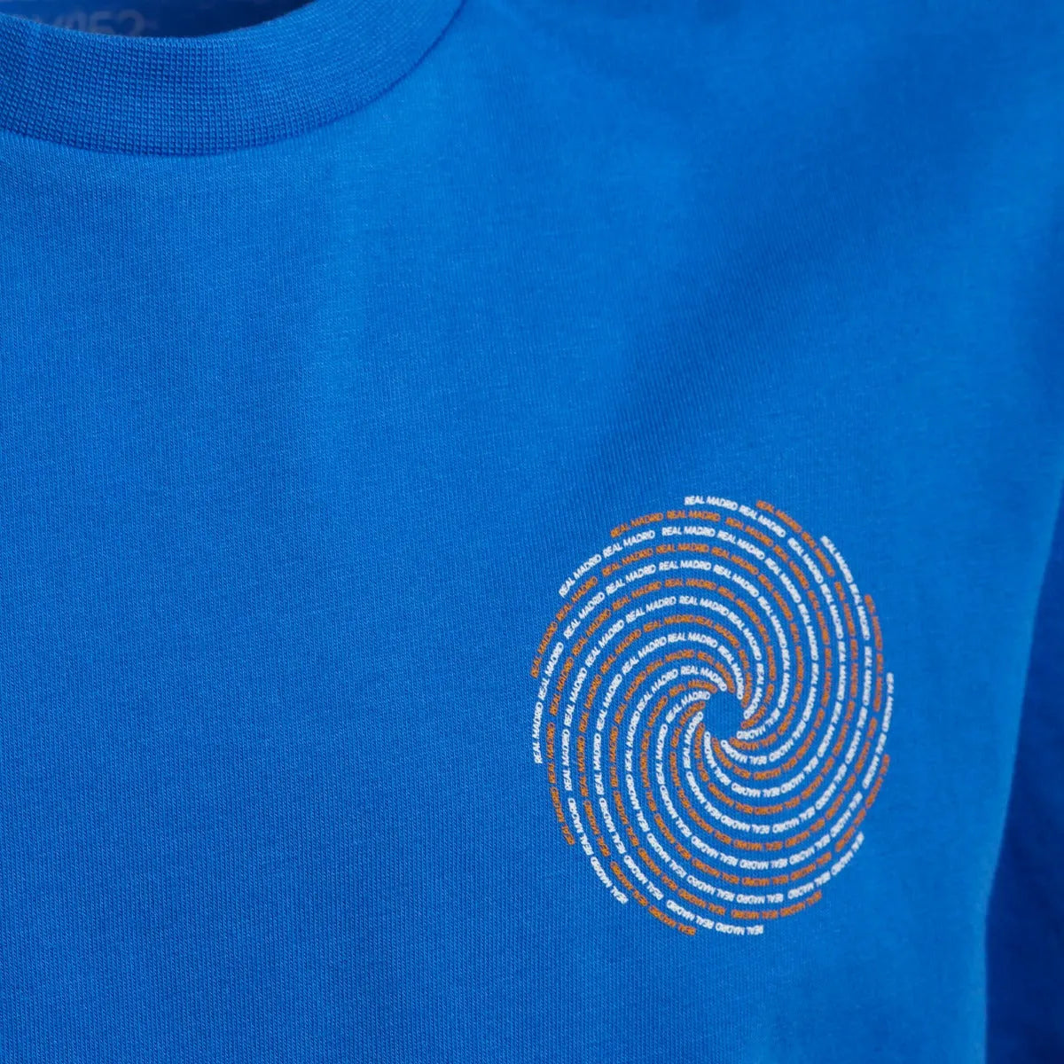 Adidas 2021-22 Real Madrid Youth Tee - Hi Res Blue (Detail 1)