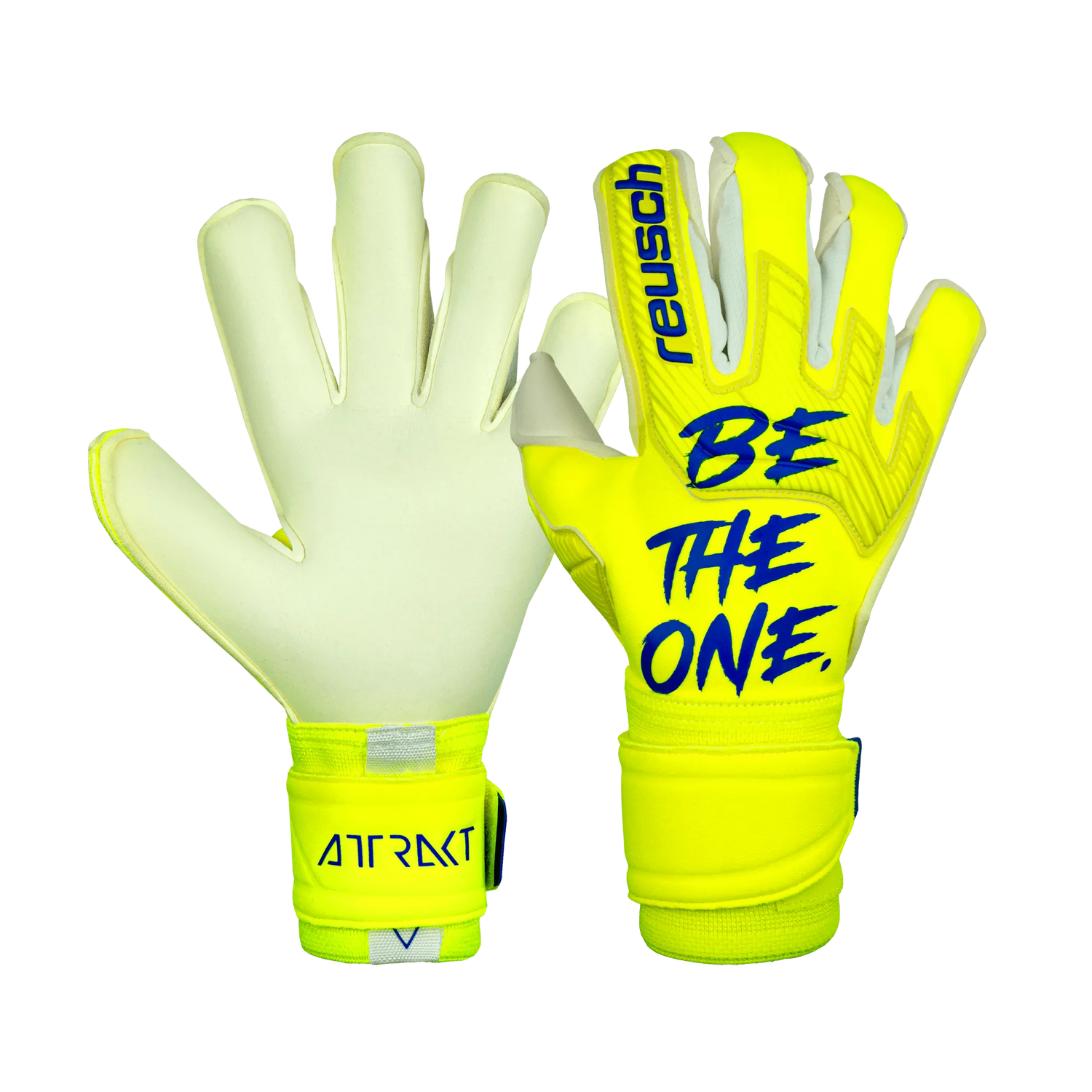 Reusch Attrakt Gold X Alpha Goalkeeper Gloves - Yellow-Blue-White (Pair 1)