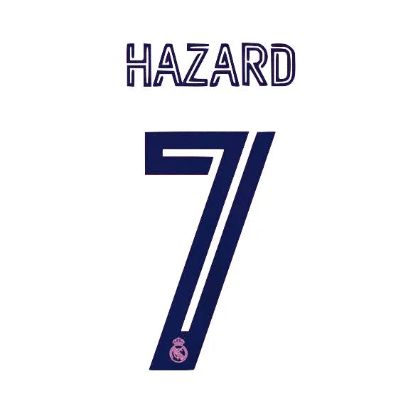 Real Madrid 2020/21 Away Hazard #7 Jersey Name Set