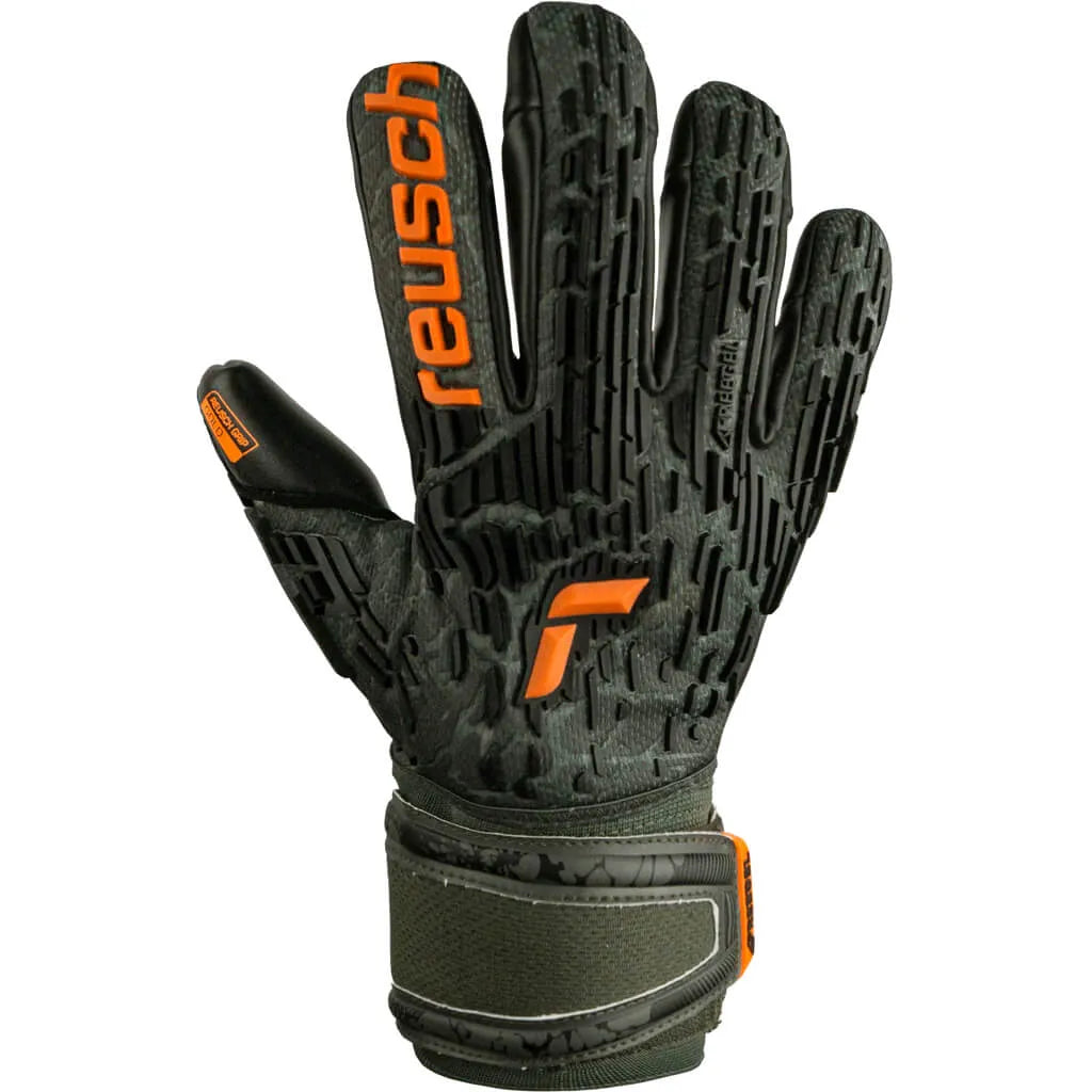 Reusch Attrakt Freegel Gold FS World Cup - Olive Green-Black-Orange (Single - Outer)