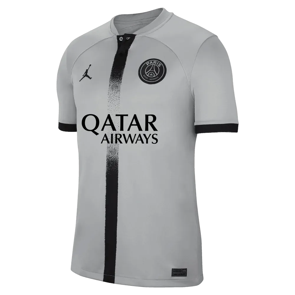 Jordan 2022-23 PSG Youth Away Jersey - Smoke Grey-Black (Front)