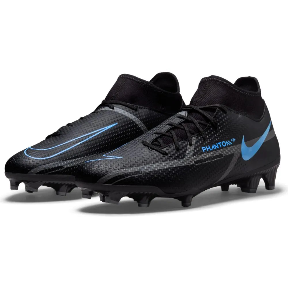 Nike Phantom Gt2 Academy DF FG-MG - Black-Blue (Pair - Diagonal)