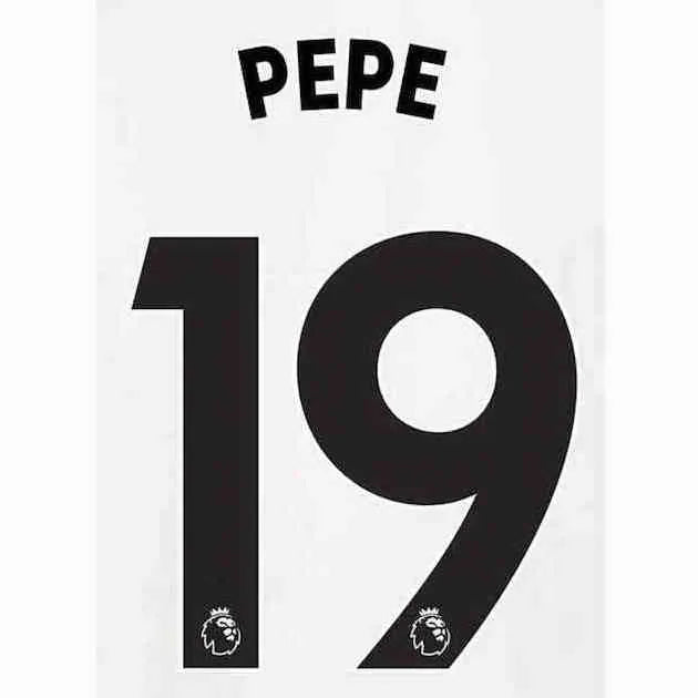 Arsenal 2020/21 Away Pepe #9 Jersey Name Set