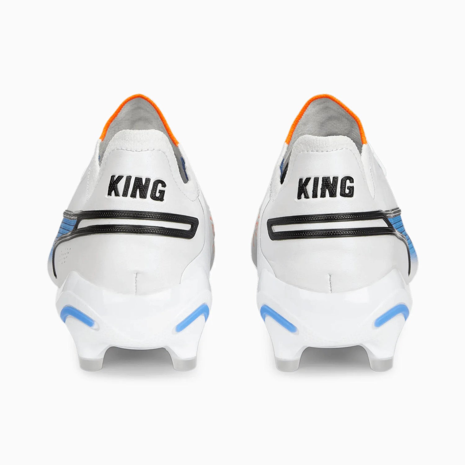 Puma King Ultimate FG-AG Puma White-Puma Black-Blue Glimmer-Ultra Orange (Pair - Back)