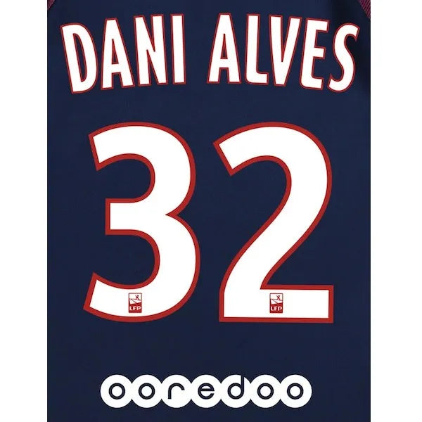 PSG 2017/18 Home Dani Alves #32 Jersey Name Set