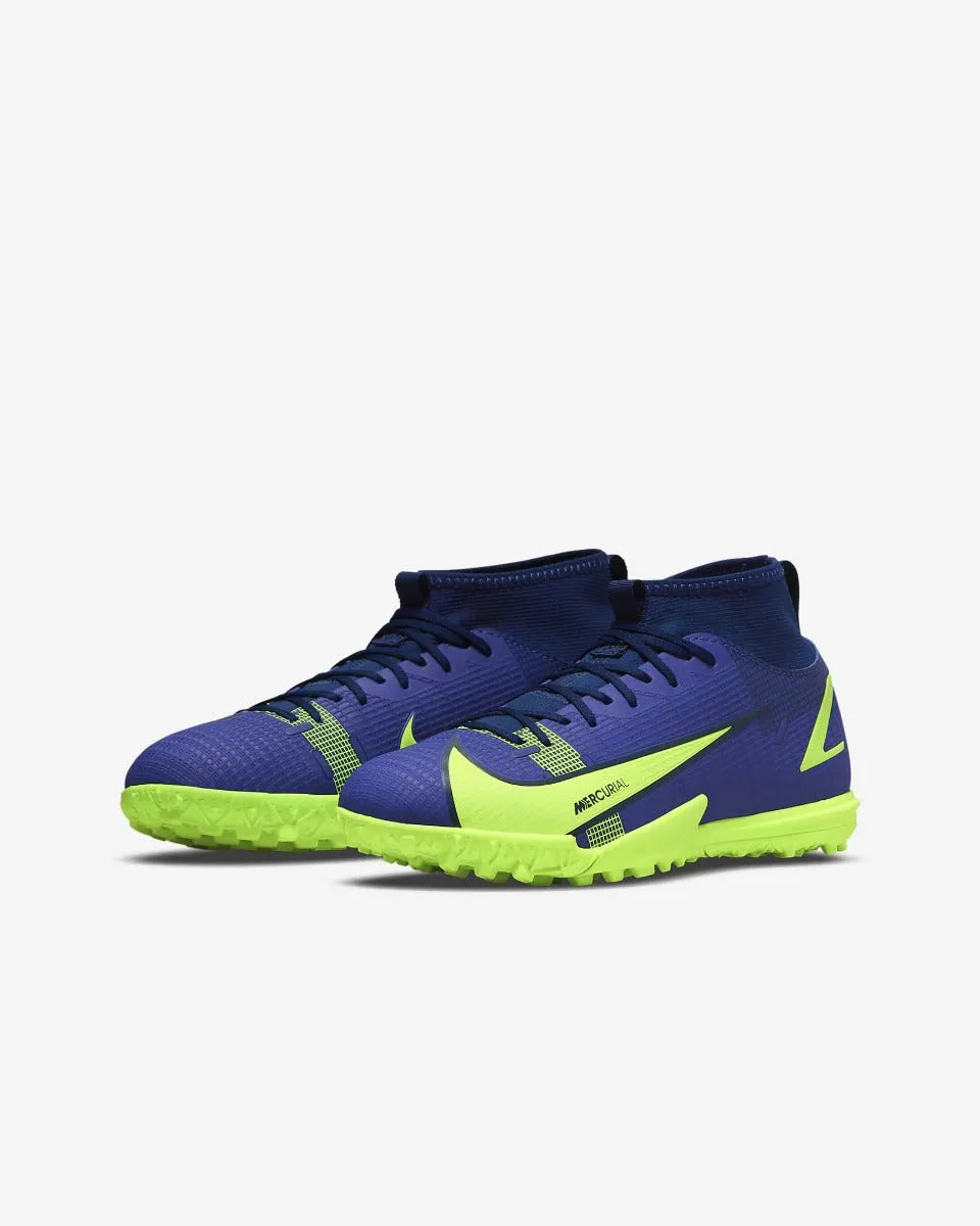 Nike JR Superfly 8 Academy TF - Lapis-Volt-Blue Void (Pair - Diagonal)